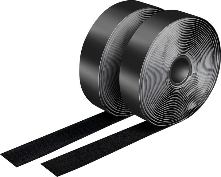 LogiLink Zelfklevende klittenbandset, zwart, 25 mm breed, rol, 5 m (25 mm)