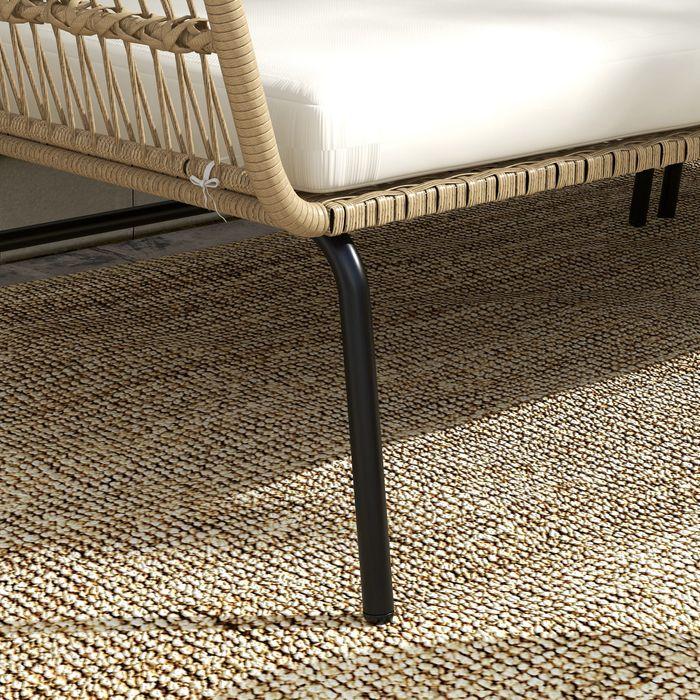 Produktbild Swisshandel24 3-tlg. Rattan Gartenmöbel-Set, Gartengarnitur mit Liegestuhl, Couchtisch, Zweisitzer, Gartenset mit