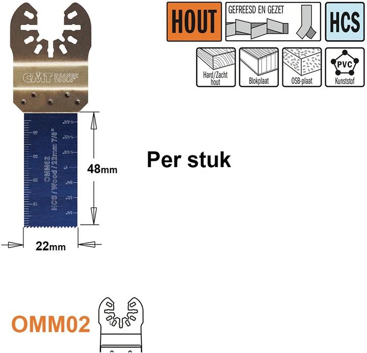 Actual product image CMT OMM02-x1 Multitool Sägeblatt für Holz 22 mm 1 Stück