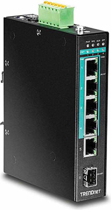 Actual product image Trendnet TI-PG541 PoE+ Industrial Gigabit DIN-Rail (6 Ports)