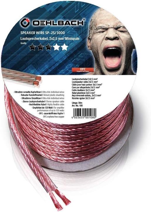 Productafbeelding Oehlbach Luidsprekerdraad Sp25 (30 m, 2.50 mm²)