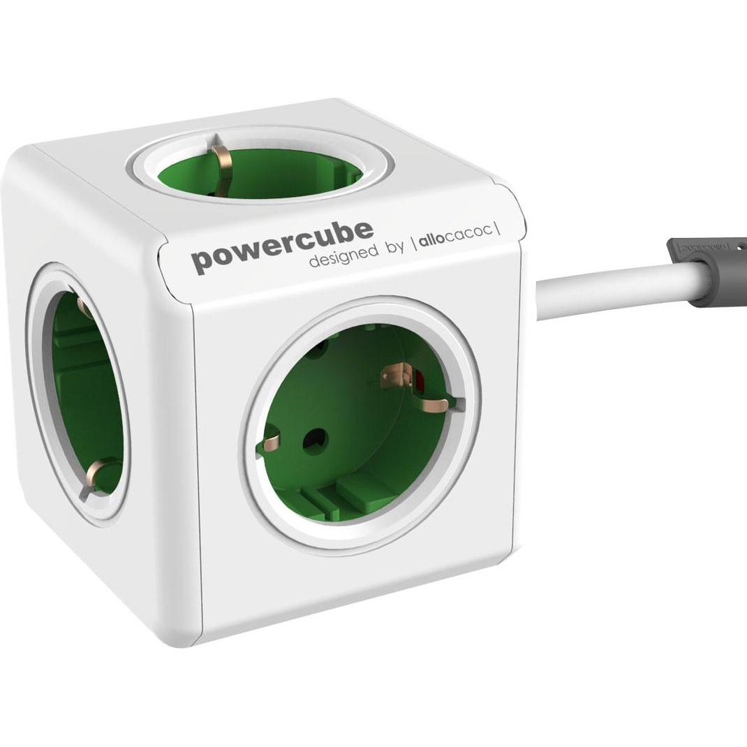 Allocacoc, Steckdosenleiste, PowerCube Extended Groen 1,5m Kabel (5 x, CEE 7/3, 1.50 m)