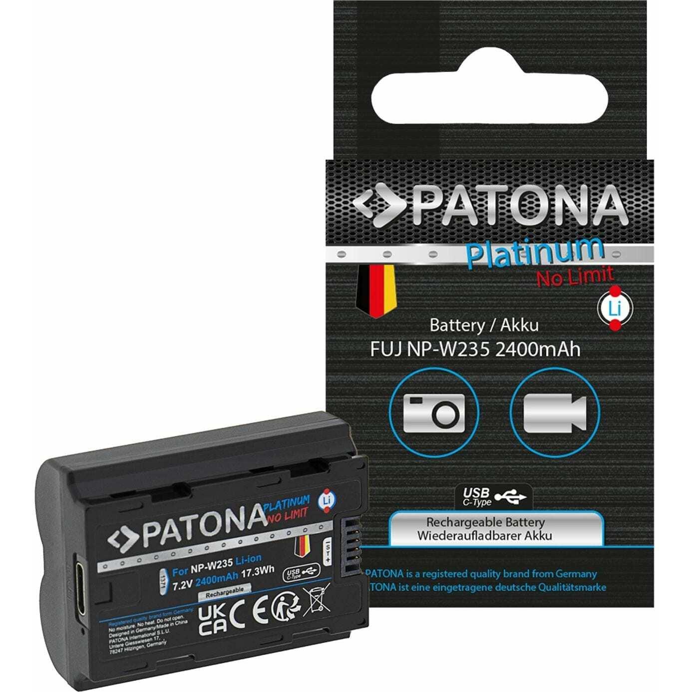 Thumbnail - Patona Platinum Fuji NP-W235 USB-C (Akku), Kamera Stromversorgung, Schwarz