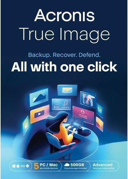 Immagine prodotto Acronis Cyber Protect Home Office Advanced ESD, abbonamento 1 anno, 5 PC (5 Utente, 12 mesi)