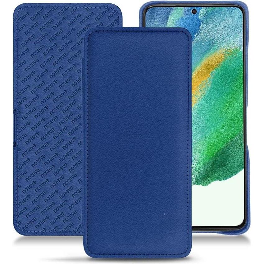 Noreve Lederschutzhülle Samsung Galaxy S21 FE (Samsung Galaxy S21 FE), Smartphone Hülle, Blau