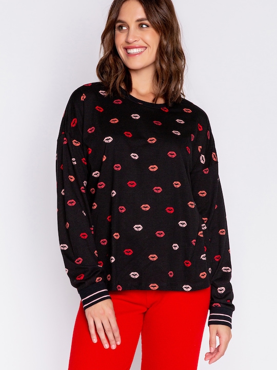 Produktbild Pj Salvage Pyjama Oberteil "Be mine" schwarz/klein gemustert (M)