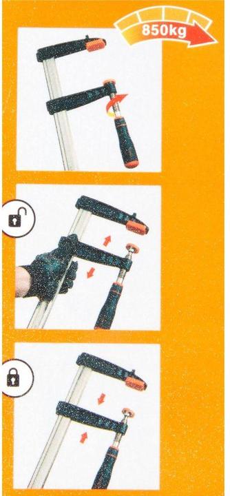 Actual product image Bahco Screw clamp with rubberised handle, 400 x 120 mm (400 mm)