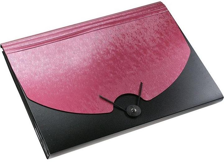 Titanum Titanium briefcase A4 with elastic band, 13 compartments in the colours black and maroon (A4, 1 x)