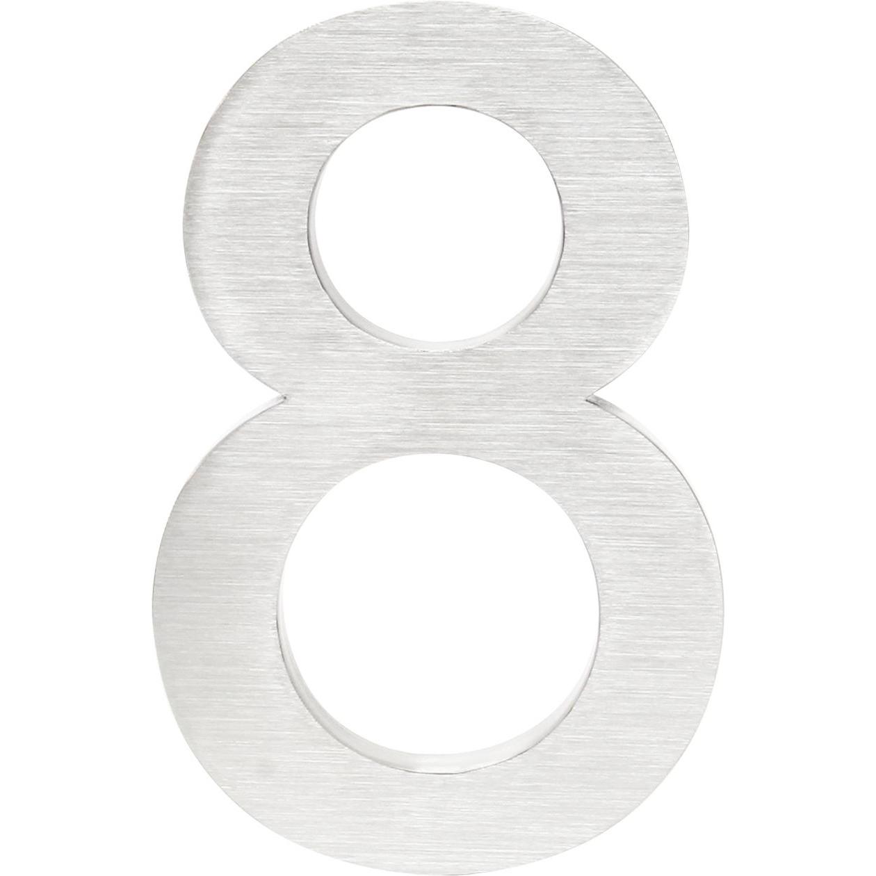 Thumbnail - Wiltec, Hausnummer + Türschild, Hausnummer 8 Edelstahl Hausnummer modern 3D-Design rostfrei