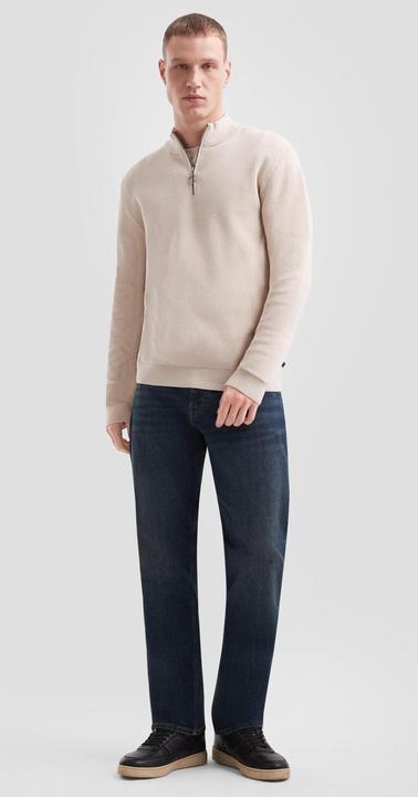 Produktbild s.Oliver Strickpullover Troyer mit feiner Rippstruktur aus Baumwollmix (M)