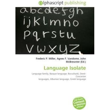 Language Isolate, Fachbücher von Agnes F. Vandome, Frederic P. Miller, John McBrewster