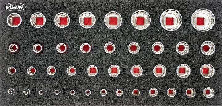 Actual product image Vigor Double hexagon socket spanner set ∙ V7520 ∙ Number of tools: 42 (10 mm, 11 mm, 12 mm, 13 mm, 14 mm, 15 mm, 16 mm, 17 mm, 18 mm, 19 mm, 20 mm, 21 mm, 22 mm, 23 mm, 24 mm, 25 mm, 26 mm, 27 mm, 28 mm, 29 mm, 30 mm, 31 mm, 32 mm, 4 mm, 5 mm, 6 mm, 7 mm, 8 mm, 9 mm)