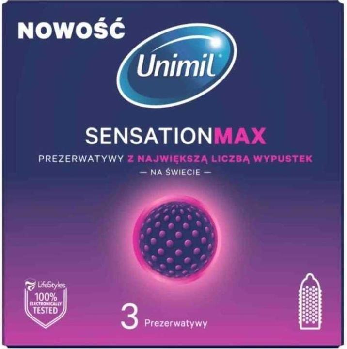 Produktbild Unimil Senstation Max prezerwatywy z największa liczbą wypustek 3szt. (3 Stk.)