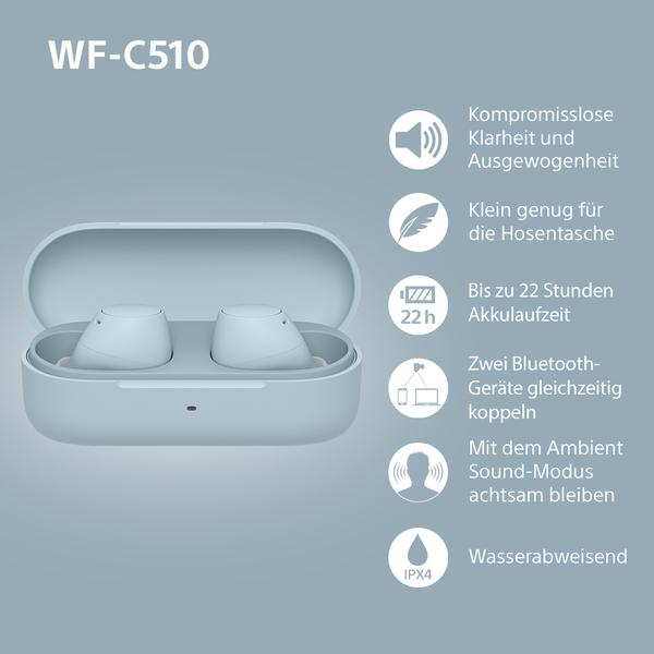 Image du produit Sony WF-C510 (pas de réduction du bruit, 11 h, Sans fil)