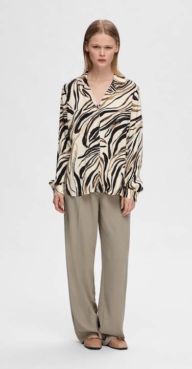 Actual product image Selected Femme Satin Print Hemd (40)