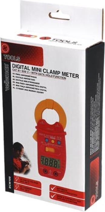 Productafbeelding Velleman Digitale Mini Stroomtang - Cat Iii - 600 V - Ac - Met Data Hold Functie (CAT III 600V)