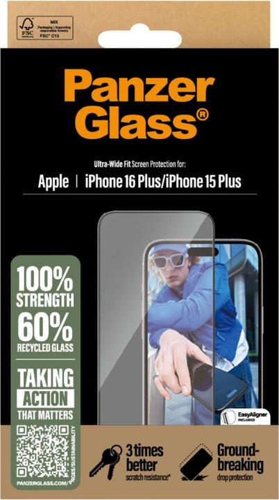 Produktbild PanzerGlass Ultra-Wide Fit (1 Stück, Apple iPhone 16 Plus)