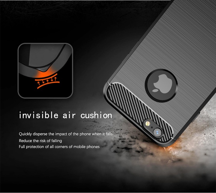 Immagine prodotto Cadorabo TPU Ultra sottile in acciaio inossidabile al carbonio Combi Cover (Apple iPhone 6)