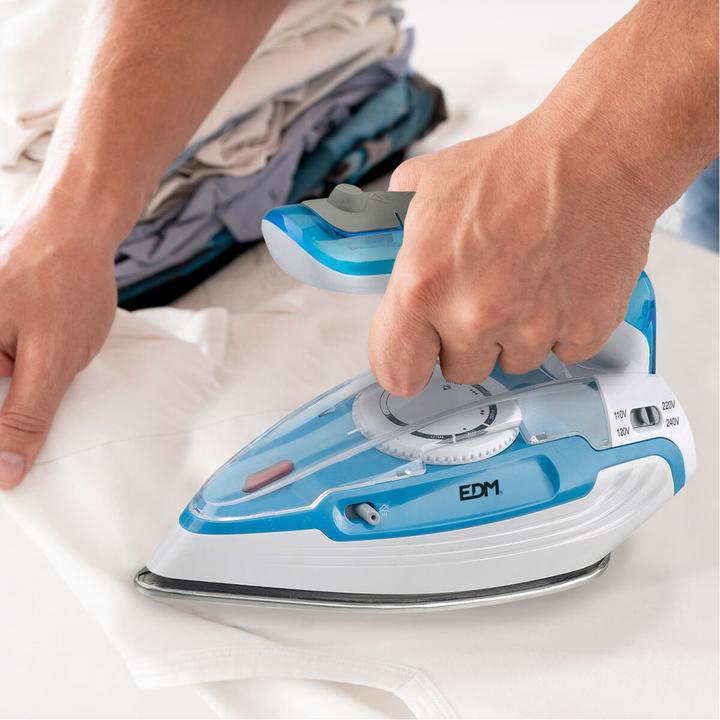 Produktbild EDM Bügeleisen 07305 Blau Weiss 1100 W Unterwegs (1100 W)