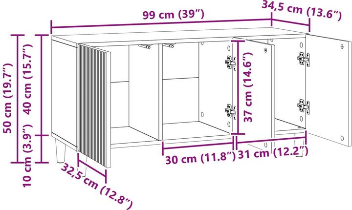Image du produit vidaXL TV-Ständer (34.50 x 99 x 50 cm)