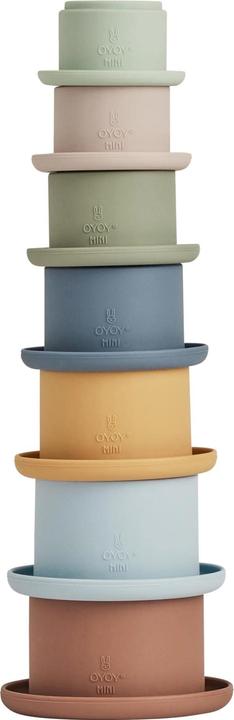 Actual product image OYOY Mini Tawa 7-piece stacking toy, caramel/blue