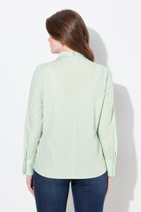 Produktbild Ulla Popken Bluse, Streifen, Kelchkragen, Langarm (54)