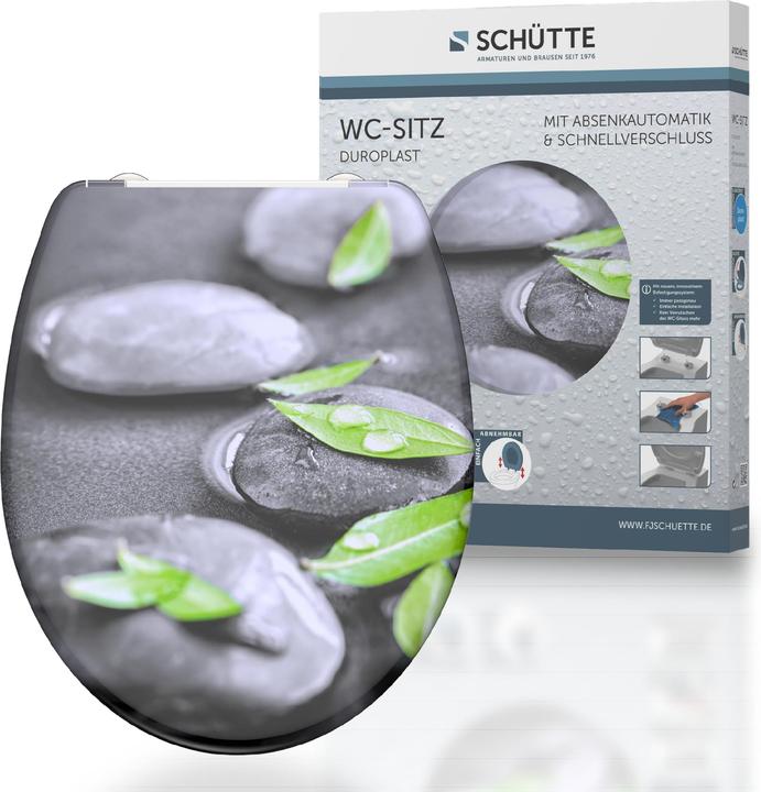 Produktbild Schütte WC Sitz Duroplast WC-Sitz STONE Absenkautomatik Schnellverschluss Quick Release 82374-A Steine