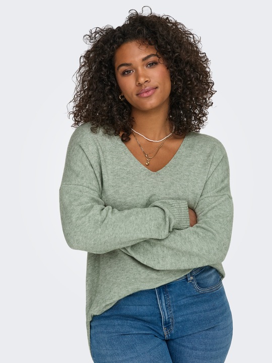 Immagine prodotto Only Maglia curvy con scollo a V Maglia a maglia Maglia a maglia (S)