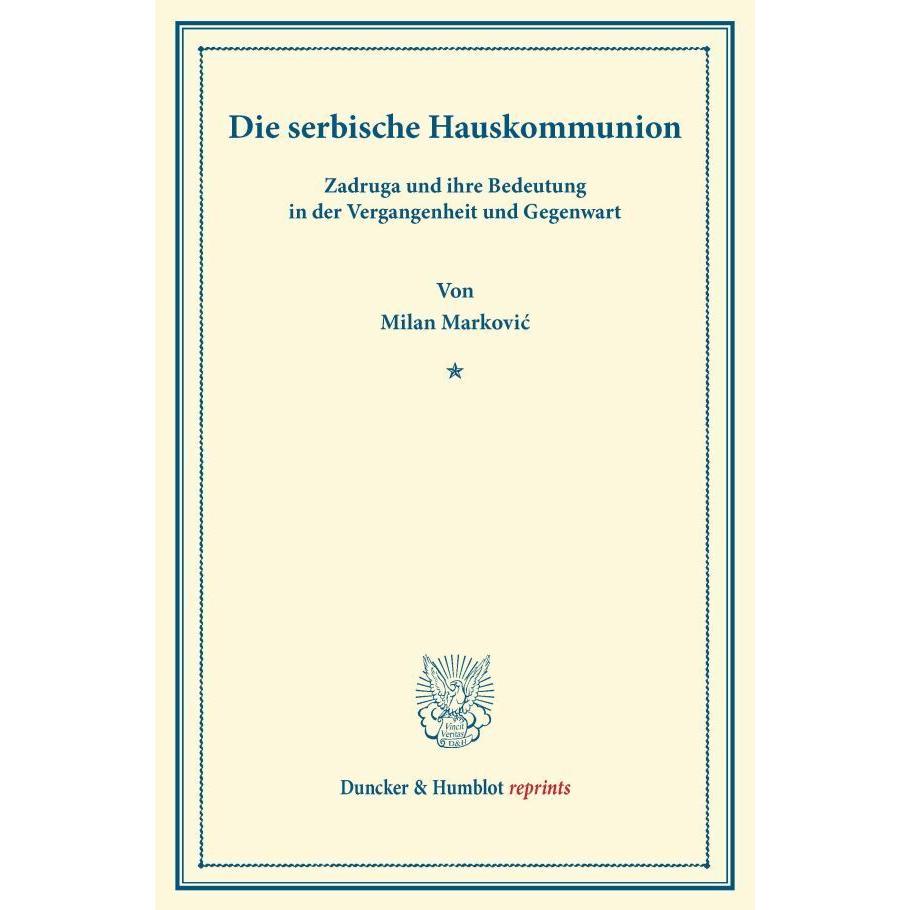 Die serbische Hauskommunion, Fachbücher von Milan Markovic