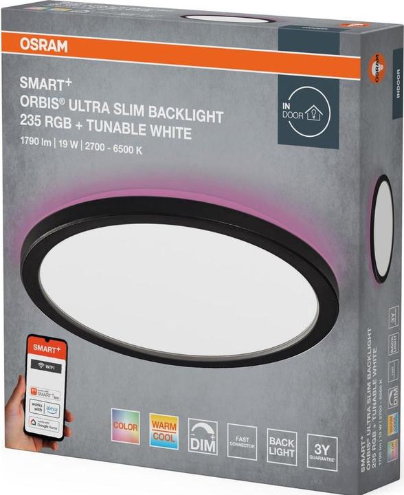 Produktbild Osram SMART+ ORBIS Ultra Slim Backlight Black 235mm RGB + TW (1070 lm)