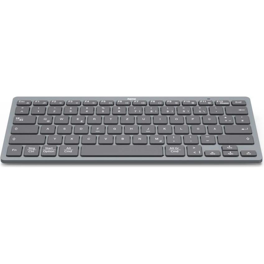 Thumbnail - Hama Bluetooth-Mini-Tastatur Travel 400 für Tablets, kabellos, SW, QWERTZ DE (00125132) (DE, Kabellos), Tastatur, Grau, ...