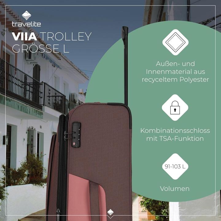 Image du produit Travelite Trolley + valise Viia 4w Trolley L (91 l)