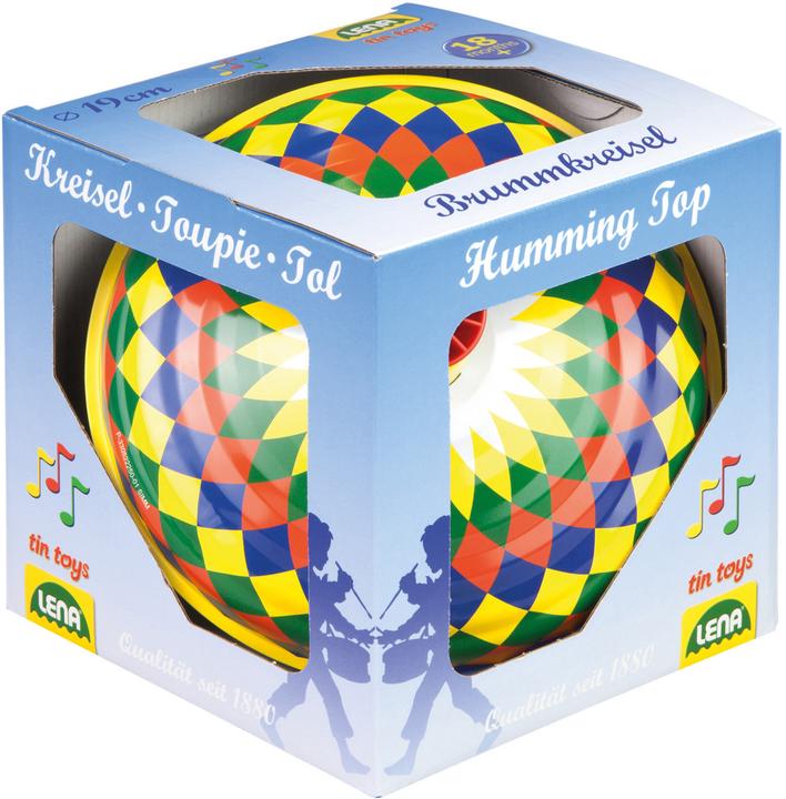 Actual product image Simm Spielwaren Spinning top on decorated stand 19 cm