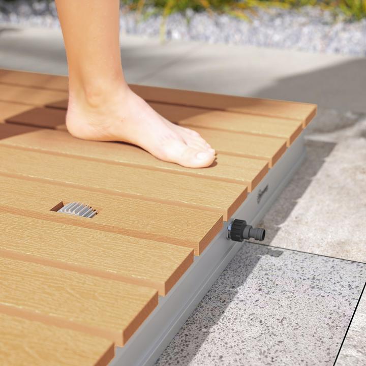 Immagine prodotto Outsunny Bodendusche Polystyrol, Aluminium Naturholz