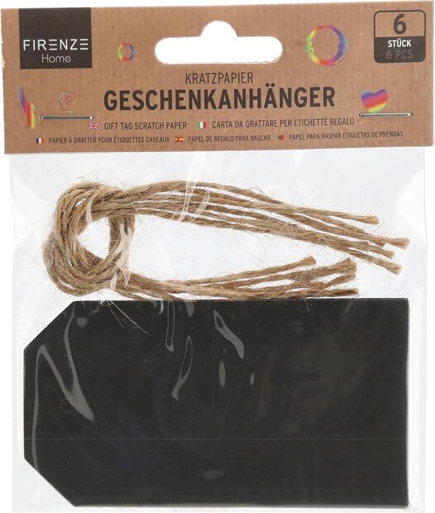 Image du produit Natura Punto Lot de 6 papiers à gratter étiquettes cadeau arc-en-ciel, 11 x 13 x 0,4 cm (Pochette cadeau, 6 x)
