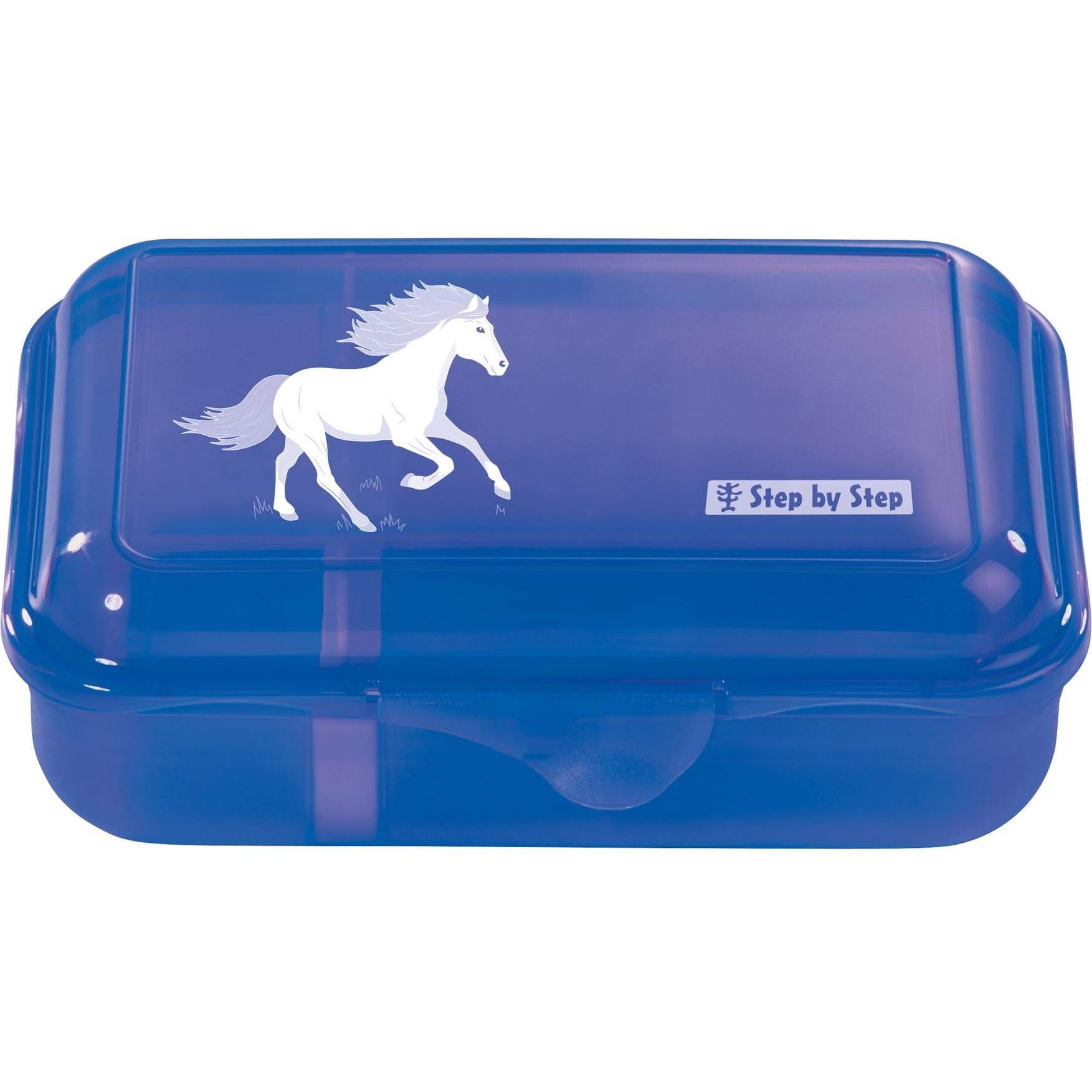 Rotho Step by Step Brotzeitbox mit Klickverschluss, spülmaschinengeeignet, Lunchbox, Blau
