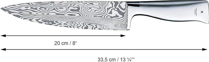 Produktbild WMF Damastmesser Kochmesser 33,5cm Grand Gourmet Damaststahl 120-lagig PC Holzbox (20 cm)