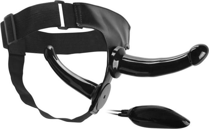 Produktbild vscnovelty Black Magic Doppel-Umschnallgurt Mit Vibration 17'8 cm Schwarz