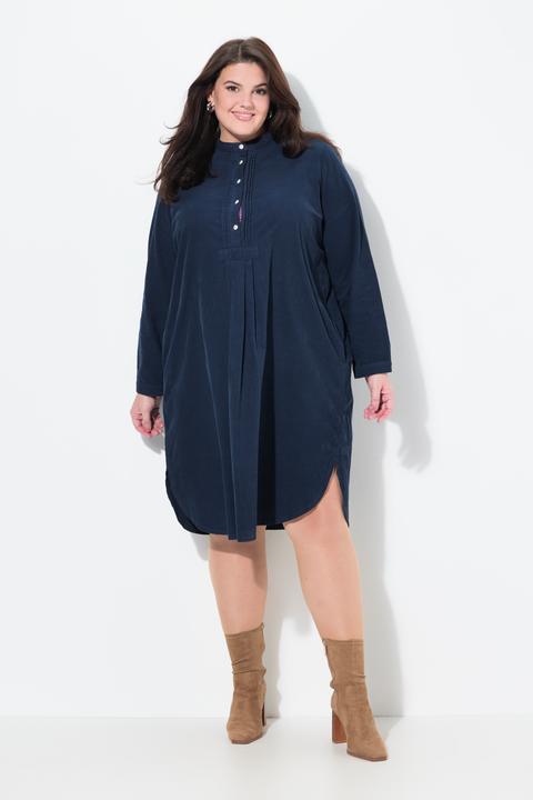 Produktbild Ulla Popken Cordkleid, Stehkragen, Biesen, Zierfalten, Langarm (52)
