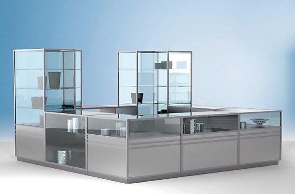kaiserkraft LINK Vitrine de comptoir (120 x 60 x 90 cm)