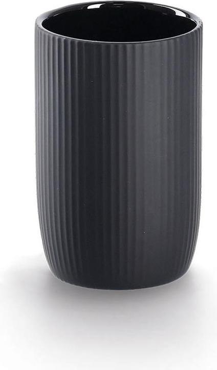 Zeller Present Toothbrush tumbler, ceramic, black