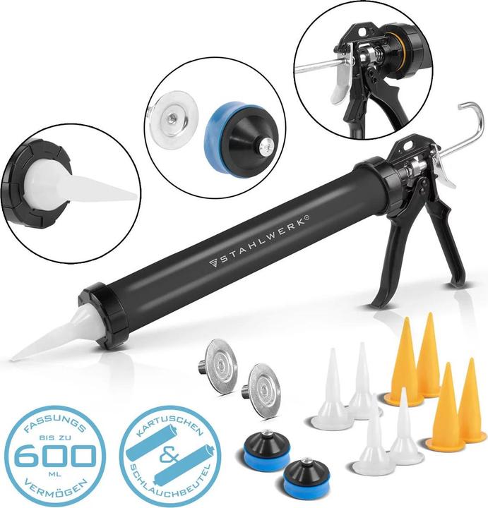 Actual product image Stahlwerk Silicone gun SPB-600 ST with 600 ml aluminum silicone gun