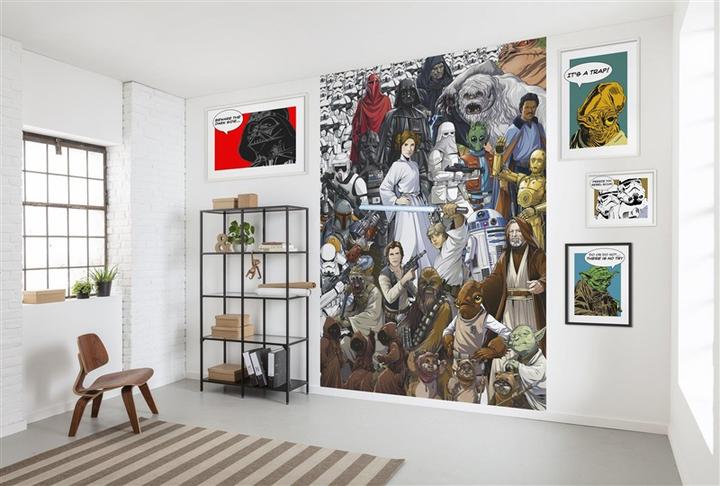Actual product image Komar Star Wars Classic Cartoon Collage 4-panel photo wallpaper 184 x 254 cm (184 x 254 cm)