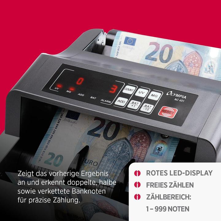 Produktbild Olympia 1 – 999 Noten, LED (Geldscheinprüfer)