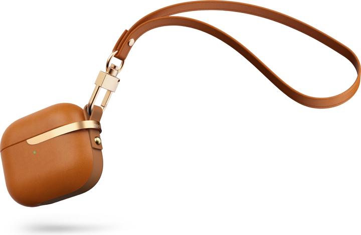 Produktbild Moshi Pebbo Luxe Schutzhülle für Airpods 3 - Leder - Karamellbraun (Kopfhörer Hülle)