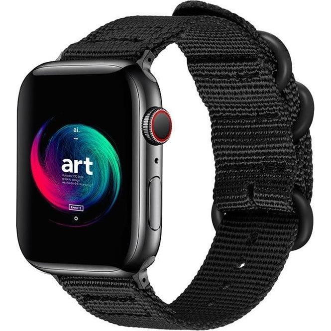 Strap-it Armband (Nylon, Apple Watch), Uhrenarmband, Schwarz