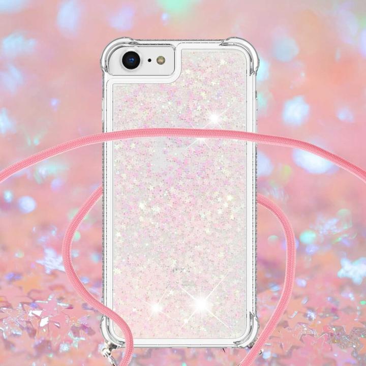 Immagine prodotto Cover-Discount iPhone SE / 8 / 7 - custodia glitterata con cordino rosa (Apple iPhone SE)