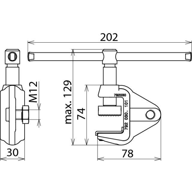 Thumbnail - Dehn EFK FL30 SKN Erdungsfräsklemme f. Flachprofile -30mm m. Schraubknebel, Elektronikzubehör + Gehäuse