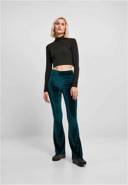 Actual product image Urban Classics Ladies High Waist Velvet Boot Cut Leggings (4XL)