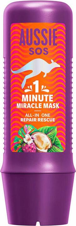 Aussie Sos 1 Minute Miracle Repair Rescue Mask 250ml - Deeply Nourishes Dry Damaged Hair (250 ml)